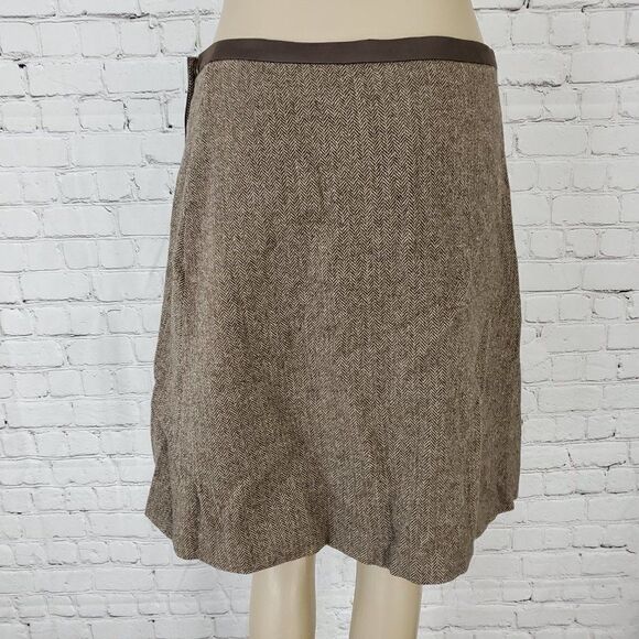 MAX mara weekend wool herringbone wrap skirt 6 - Picture 2 of 6